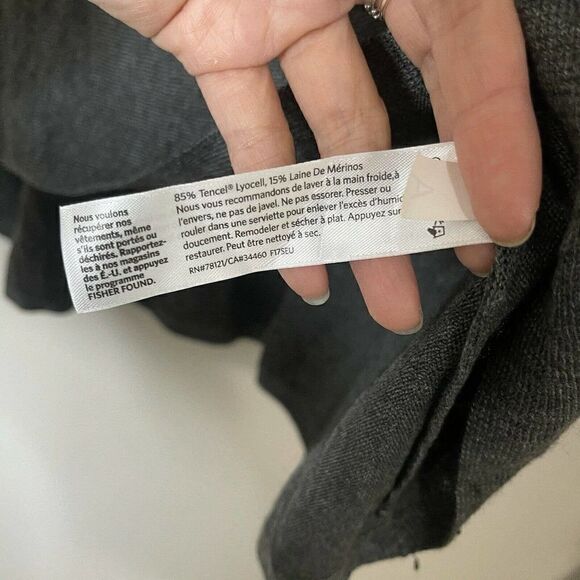 EILEEN FISHER Lyocell turtleneck gray long sleeve knit top size XS - Picture 3 of 5